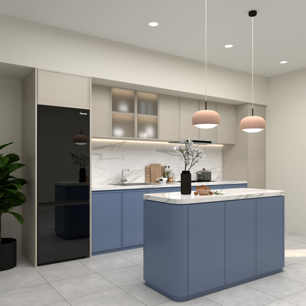 Tủ bếp bàn đảo hiện đại
